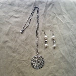 Sterling Silver Psychedelic Pattern Pendant Neckla